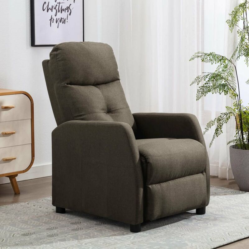 

Happyshopping - Sillon reclinable de tela gris taupe