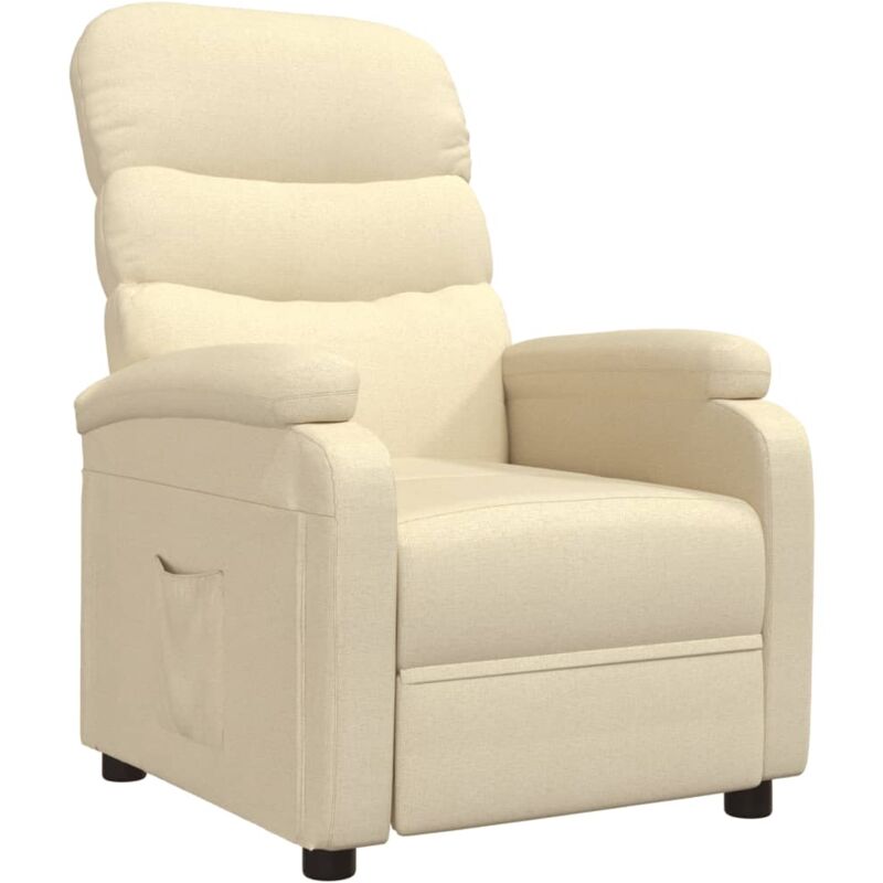 

Sillón Reclinable de Tela Crema - Crema - Vidaxl