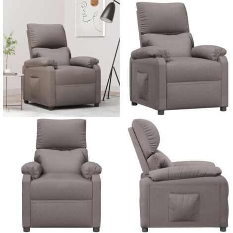 Sillón reclinable de tela gris taupe - Asiento cómodo - Tela gris