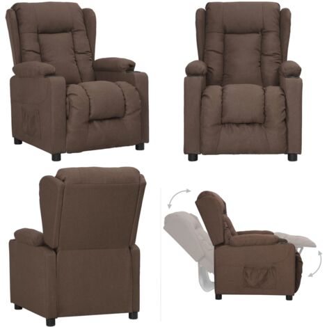 Sillón reclinable de tela gris taupe - Asiento cómodo - Tela gris