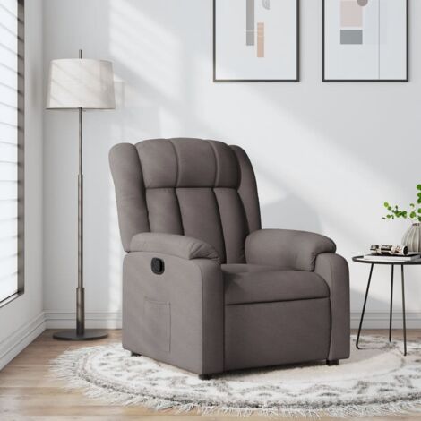 Sillón reclinable de tela gris taupe vidaXL