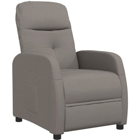 Sillón reclinable de tela gris taupe vidaXL