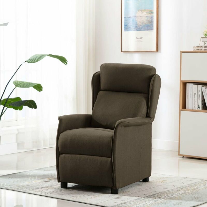 

Happyshopping - Sillon reclinable de tela marron