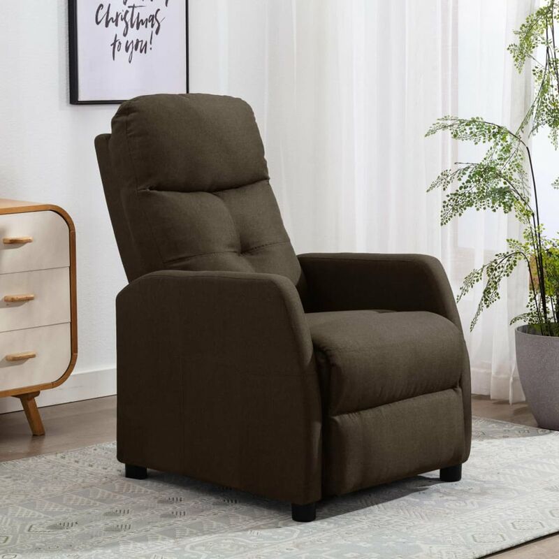 

Happyshopping - Sillon reclinable de tela marron