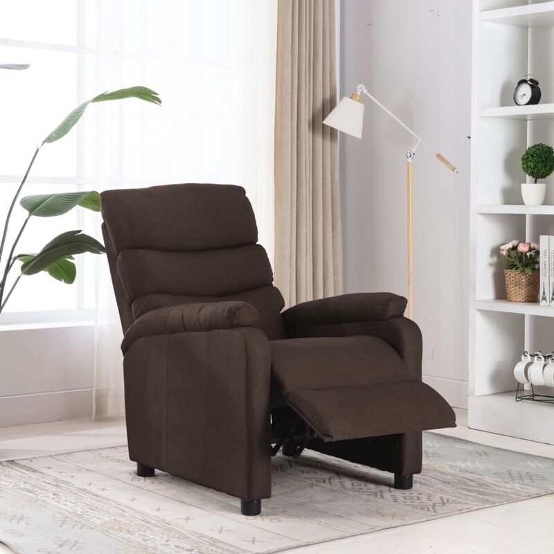 

Sillón reclinable de tela marrón