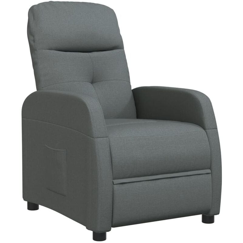 

Sillón Reclinable de Tela Gris Oscuro - Gris - Vidaxl
