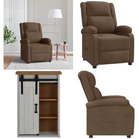 Sillón reclinable de tela marrón - Asiento cómodo - Respaldo ajustable