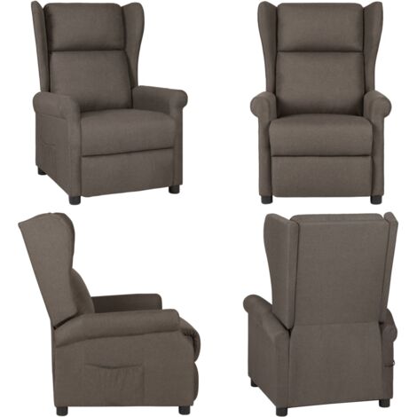 Sillón reclinable de tela marrón - Asiento cómodo - Respaldo ajustable