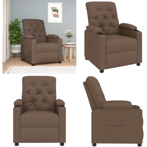 Sillón reclinable de tela marrón - Asiento cómodo - Respaldo ajustable