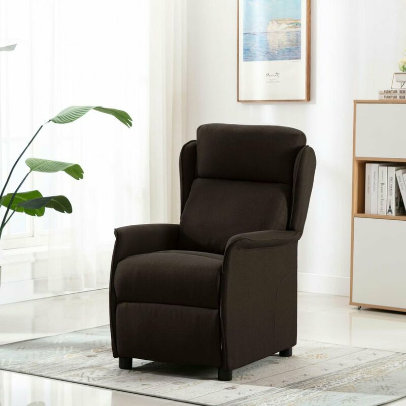 

Sillon reclinable de tela marron oscuro