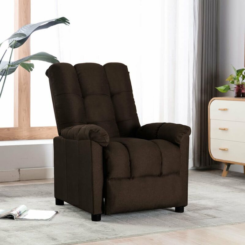 

Sillon reclinable de tela marron oscuro
