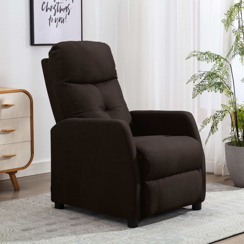 

Sillón reclinable de tela marrón oscuro