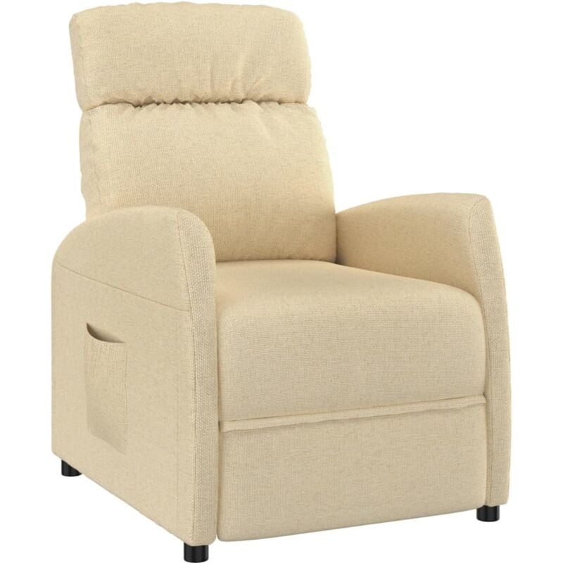 

Sillón Reclinable de Tela Crema - Crema - Vidaxl
