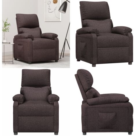 Sillón reclinable de tela marrón oscuro - Asiento cómodo - Tela