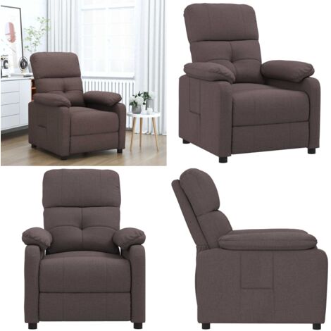 Sillón reclinable de tela marrón oscuro - Asiento cómodo - Tela