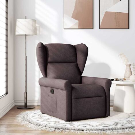 Sillón reclinable de tela marrón oscuro vidaXL