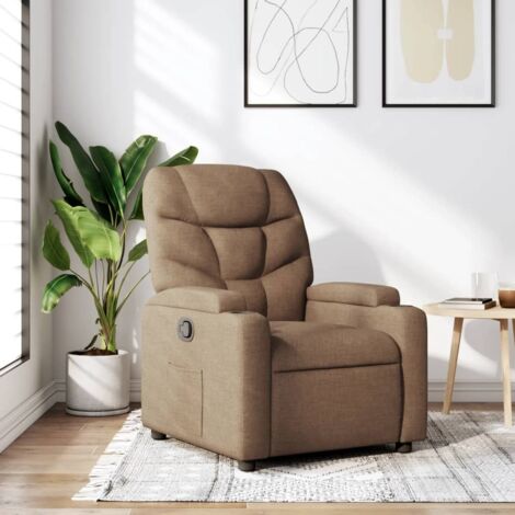 Sillón reclinable de tela marrón vidaXL