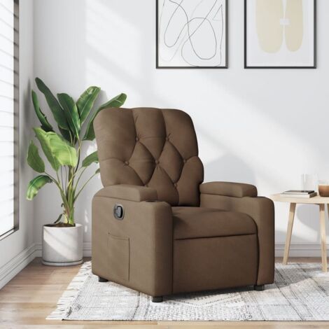 Sillón reclinable de tela marrón vidaXL