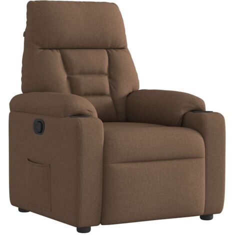Sillón reclinable de tela marrón vidaXL