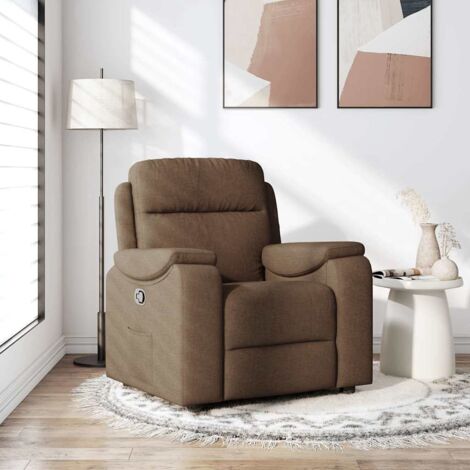 Sillón reclinable de tela marrón vidaXL