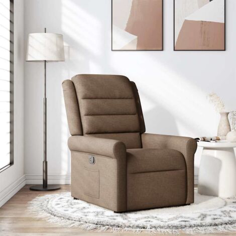 Sillón reclinable de tela marrón vidaXL