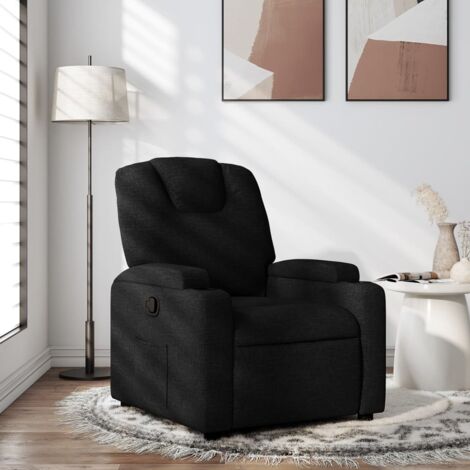 Sillón reclinable de tela negra
