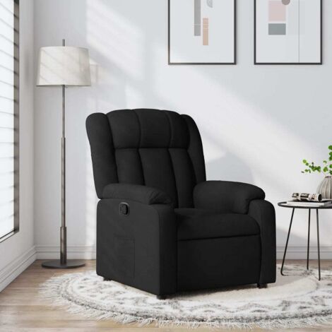 Sillón reclinable de tela negra