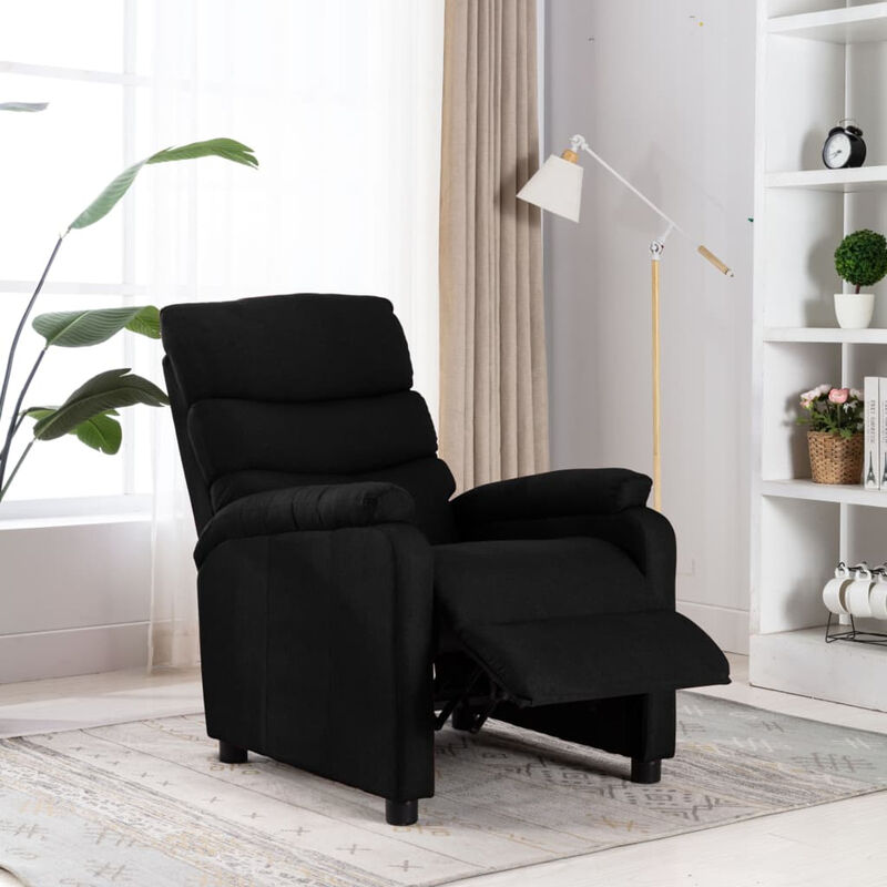

Happyshopping - Sillon reclinable de tela negro