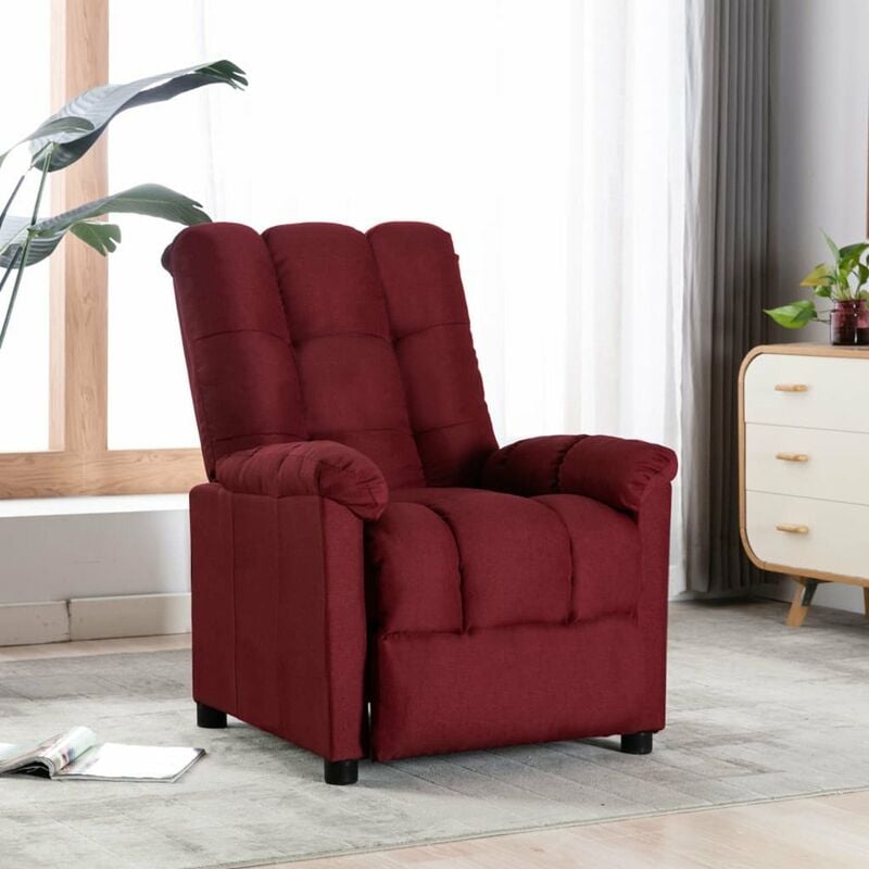 

Sillon reclinable de tela rojo tinto