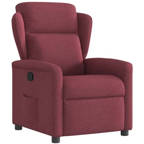 Sillón reclinable de tela rojo tinto vidaXL