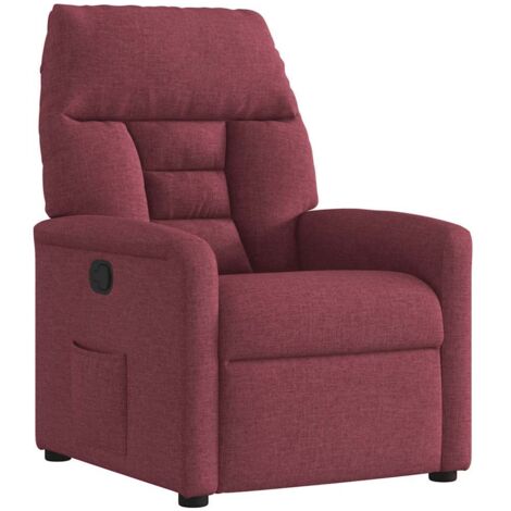 Sillón reclinable de tela rojo tinto vidaXL