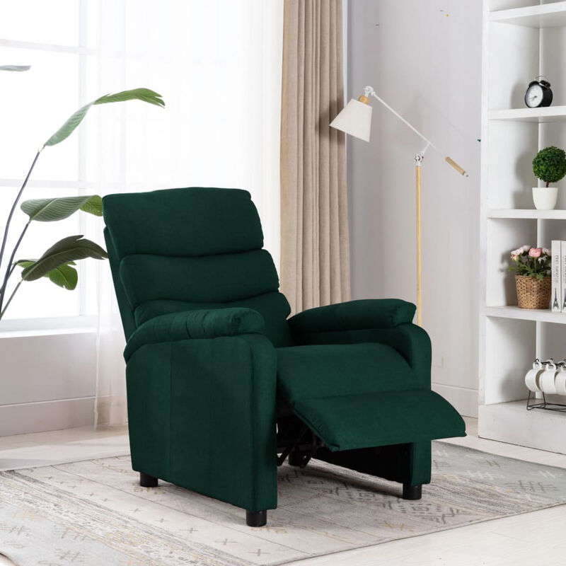 

Sillon reclinable de tela verde oscuro