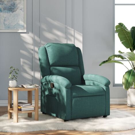 Sillón reclinable de tela verde oscuro vidaXL