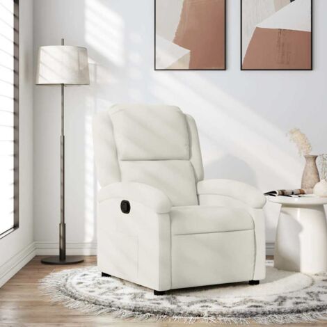 Sillón reclinable de terciopelo color crema