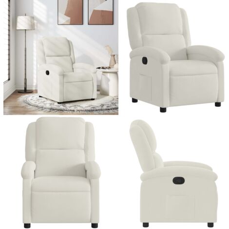 Sillón reclinable de terciopelo color crema - Terciopelo - Asiento cómodo