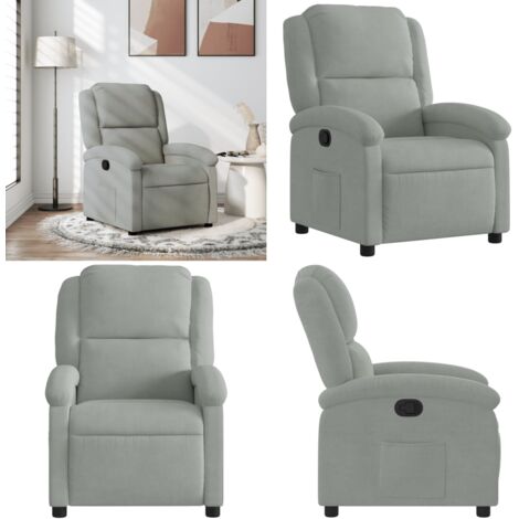 Sillón reclinable de terciopelo gris claro - Terciopelo - Asiento cómodo