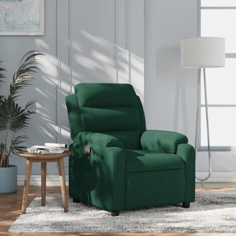 Sillón reclinable de terciopelo verde oscuro