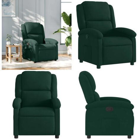 Sillón reclinable de terciopelo verde oscuro - Asiento cómodo - Terciopelo