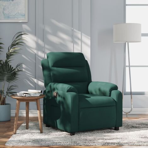 Sillón reclinable de terciopelo verde oscuro vidaXL