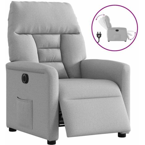 Sillón reclinable eléctrico de tela gris nube vidaXL