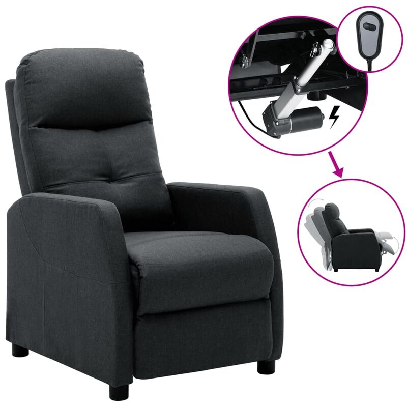 

Sillón reclinable eléctrico de tela gris oscuro