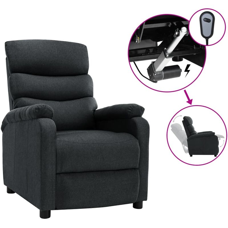 

Sillón reclinable eléctrico de tela gris oscuro