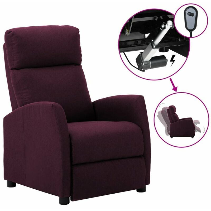 

Sillon reclinable electrico de tela morado