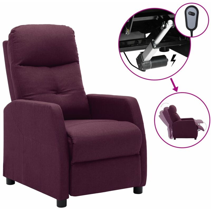 

Sillón reclinable eléctrico de tela morado