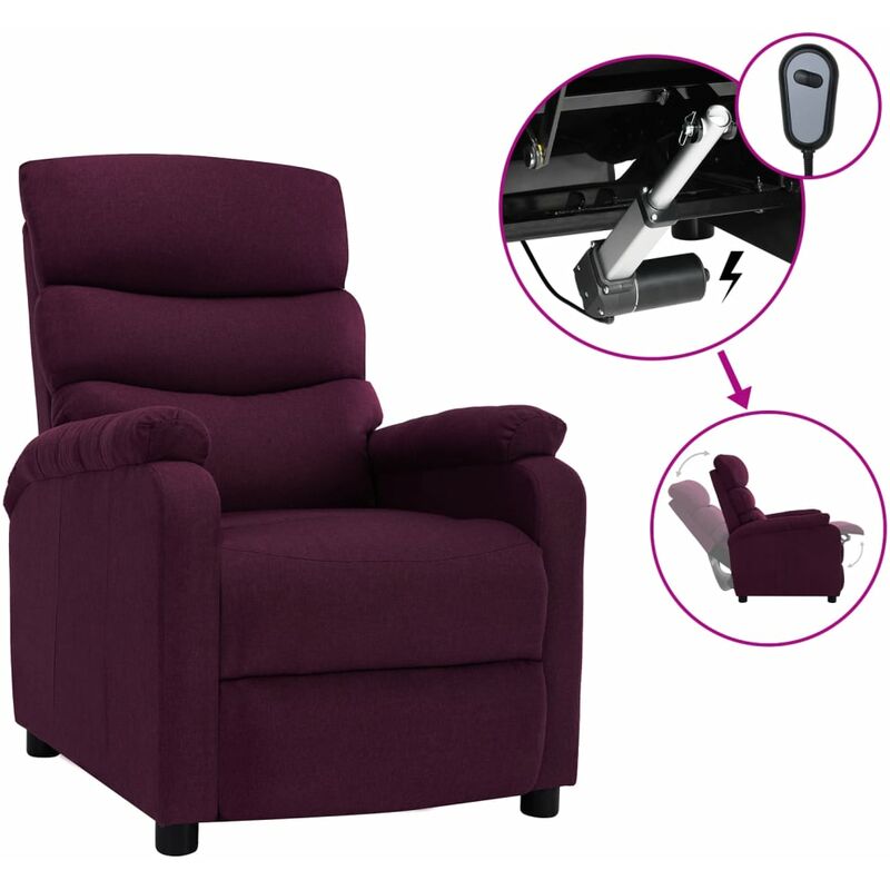 

Sillón reclinable eléctrico de tela morado
