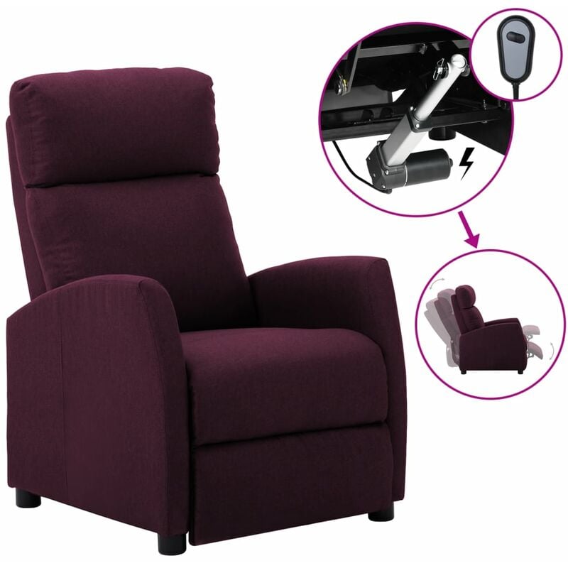 

Sillón reclinable eléctrico de tela morado