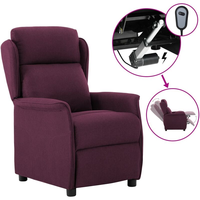 

Sillón reclinable eléctrico de tela morado