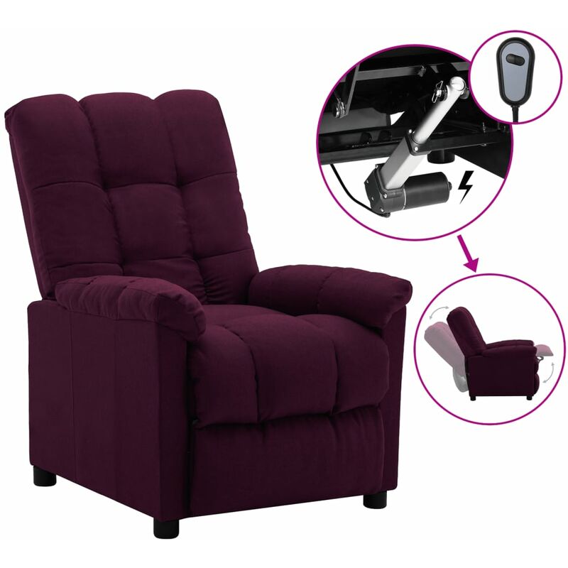 

Sillón reclinable eléctrico de tela morado