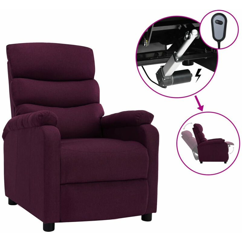 

Sillon reclinable electrico de tela morado