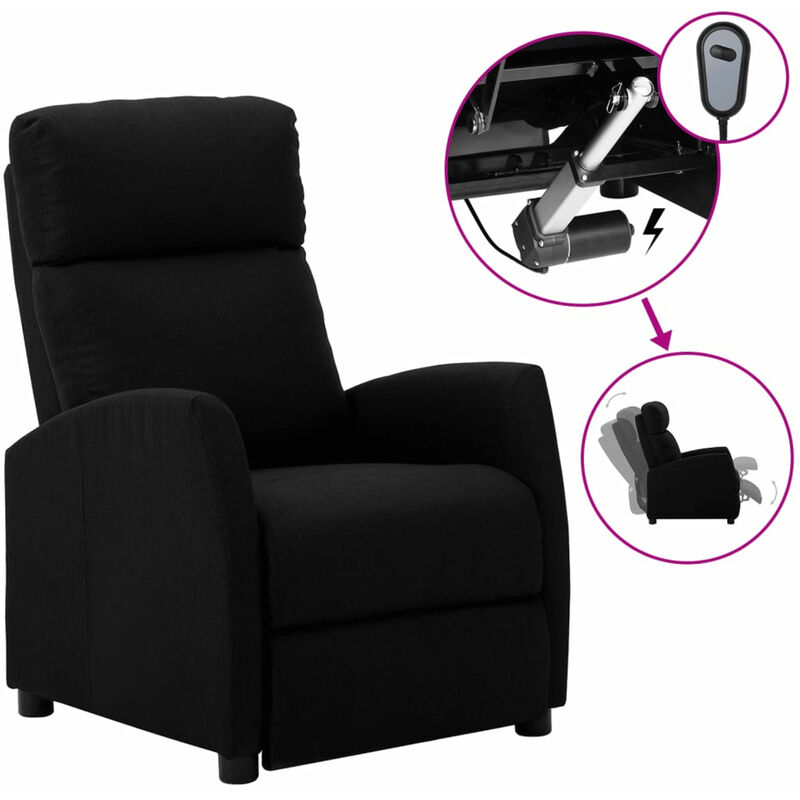 

Sillon reclinable electrico de tela negra